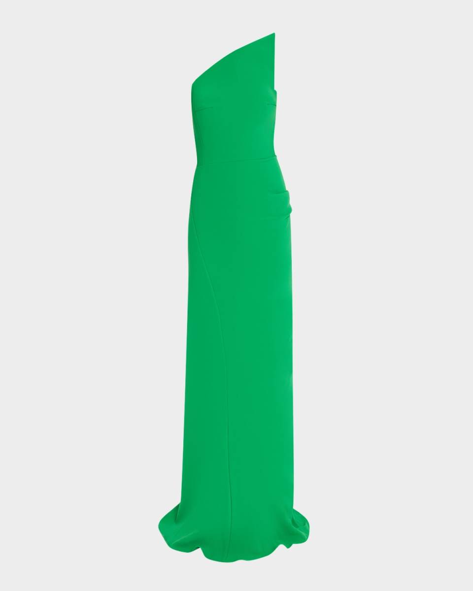 Strapless Asymmetric Column Gown